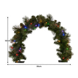 Christabelle 60cm Archway Glittery Gold Battery-Operated Pre-Lit Tabletop Christmas Archway with Multi-Function LED Lights