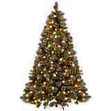 2.3m Snowy Bristle Multicolour Pre-Lit Christmas Tree with 1587 Tips