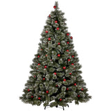 2.3m Snowy Bristle Multicolour Pre-Lit Christmas Tree with 1587 Tips