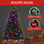 2.3m Snowy Bristle Multicolour Pre-Lit Christmas Tree with 1587 Tips