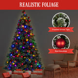 2.3m Snowy Bristle Multicolour Pre-Lit Christmas Tree with 1587 Tips