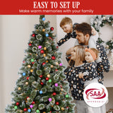 2.3m Snowy Bristle Multicolour Pre-Lit Christmas Tree with 1587 Tips