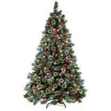 2.7m Snowy Bristle Multicolour Pre-Lit Christmas Tree with 2870 Tips