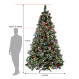2.7m Snowy Bristle Multicolour Pre-Lit Christmas Tree with 2870 Tips