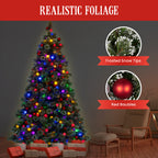 2.7m Snowy Bristle Multicolour Pre-Lit Christmas Tree with 2870 Tips