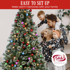 2.7m Snowy Bristle Multicolour Pre-Lit Christmas Tree with 2870 Tips