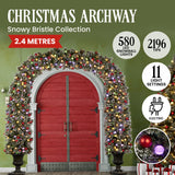 Snowy Bristle 2.4m Christmas Archway with Snowball  Lights