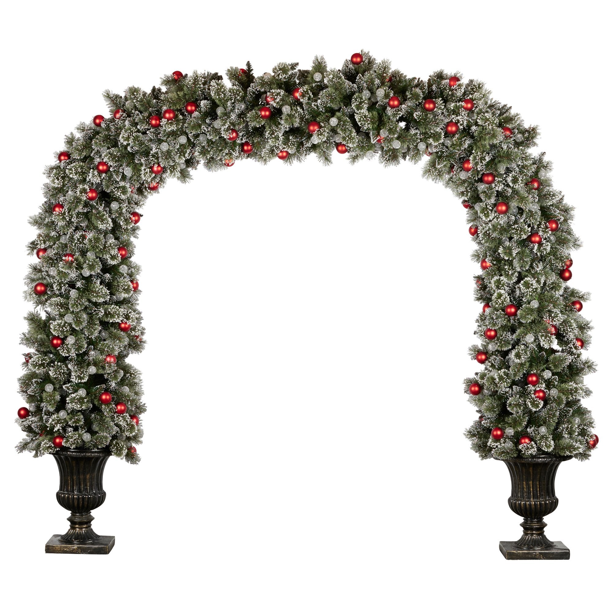 Snowy Bristle 2.4m Christmas Archway with Snowball  Lights