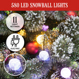 Snowy Bristle 2.4m Christmas Archway with Snowball  Lights