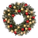 61cm Snowy Bristle Pre-Lit Multicolour Christmas Wreath