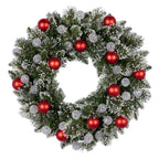 Christabelle 61cm Christmas Wreath Snowy Bristle with LED Lights Multicolour Front Door Decoration