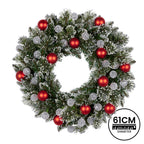 Christabelle 61cm Christmas Wreath Snowy Bristle with LED Lights Multicolour Front Door Decoration