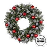 61cm Snowy Bristle Pre-Lit Multicolour Christmas Wreath