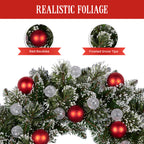 Christabelle 61cm Christmas Wreath Snowy Bristle with LED Lights Multicolour Front Door Decoration