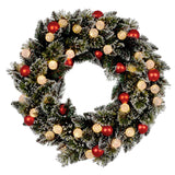76cm Snowy Bristle Pre-Lit Multicolour Christmas Wreath