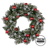 76cm Snowy Bristle Pre-Lit Multicolour Christmas Wreath