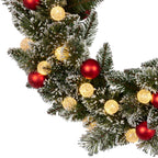 76cm Snowy Bristle Pre-Lit Multicolour Christmas Wreath