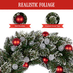 76cm Snowy Bristle Pre-Lit Multicolour Christmas Wreath