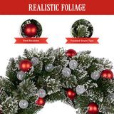 76cm Snowy Bristle Pre-Lit Multicolour Christmas Wreath