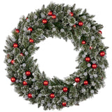 Snowy Bristle 122cm Multicolour Pre-Lit Christmas Wreath