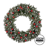 Snowy Bristle 122cm Multicolour Pre-Lit Christmas Wreath