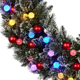 Snowy Bristle 122cm Multicolour Pre-Lit Christmas Wreath