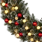 Snowy Bristle 122cm Multicolour Pre-Lit Christmas Wreath