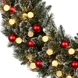 Snowy Bristle 122cm Multicolour Pre-Lit Christmas Wreath