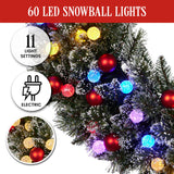 Snowy Bristle 122cm Multicolour Pre-Lit Christmas Wreath
