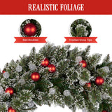 Snowy Bristle 122cm Multicolour Pre-Lit Christmas Wreath