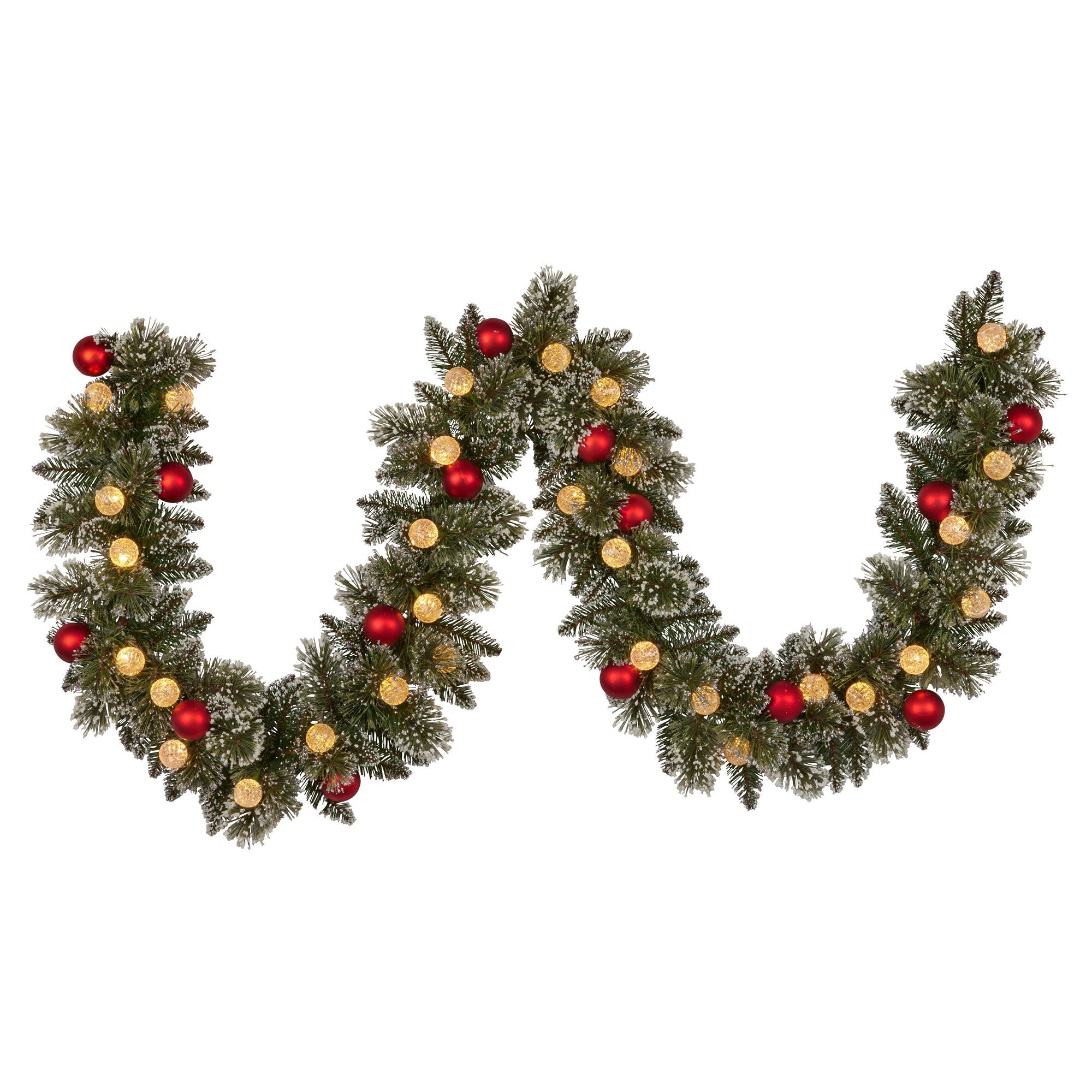 Christabelle 2.74m Christmas Garland Snowy with LED Lights Multicolour Tree Decoration Ornament