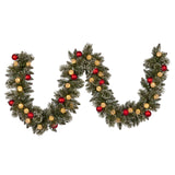 Christabelle 2.74m Christmas Garland Snowy with LED Lights Multicolour Tree Decoration Ornament