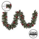 Christabelle 2.74m Christmas Garland Snowy with LED Lights Multicolour Tree Decoration Ornament