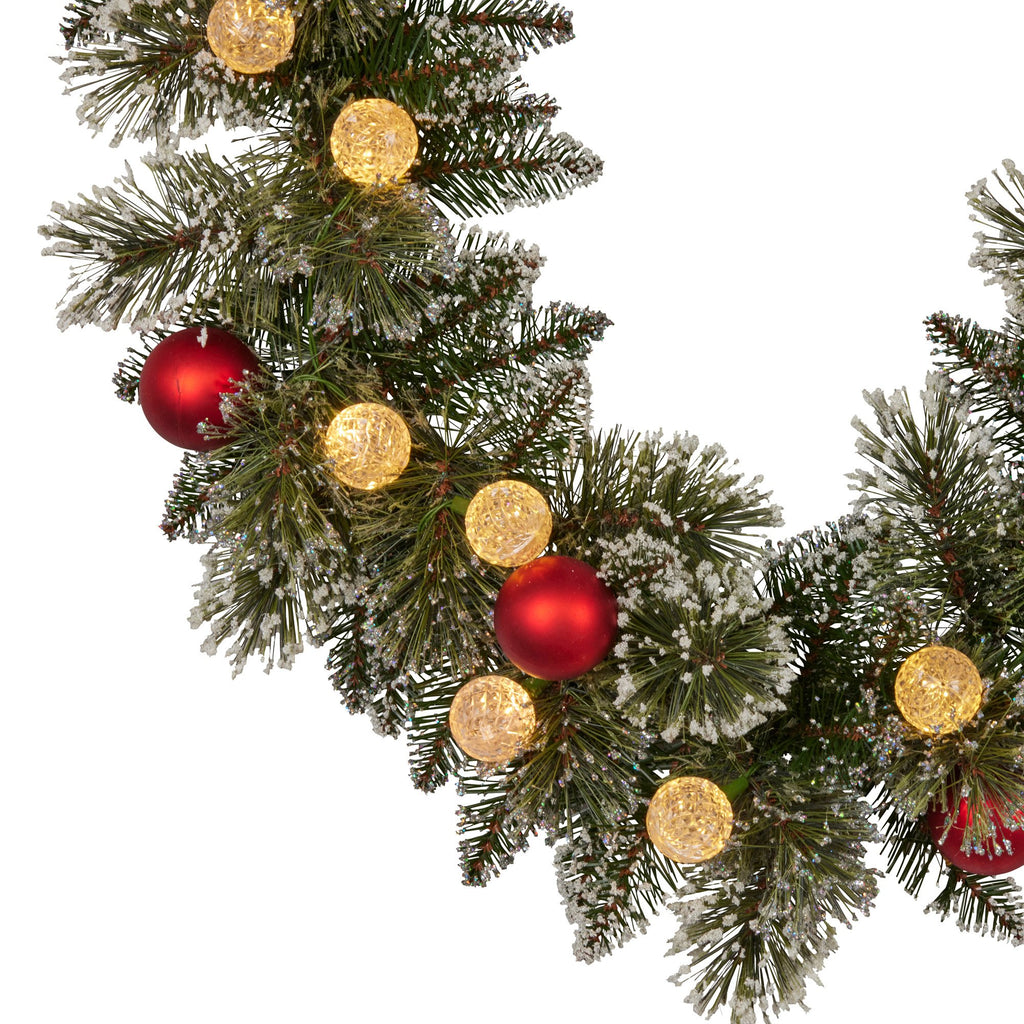 Christabelle 2.74m Christmas Garland Snowy with LED Lights Multicolour Tree Decoration Ornament