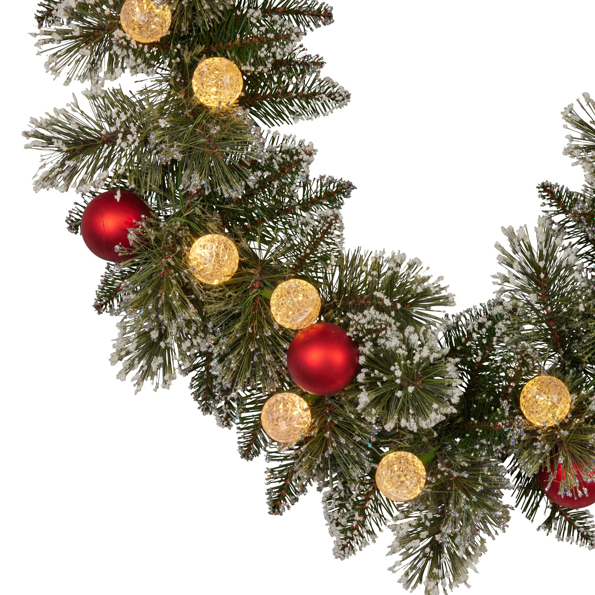 Christabelle 2.74m Christmas Garland Snowy with LED Lights Multicolour Tree Decoration Ornament