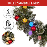 Christabelle 2.74m Christmas Garland Snowy with LED Lights Multicolour Tree Decoration Ornament