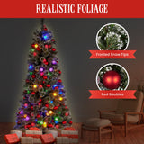 Snowy Bristle 2.3m Slim Multicolour Pre-Lit Christmas Tree with 917 Tips