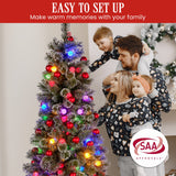 Snowy Bristle 2.3m Slim Multicolour Pre-Lit Christmas Tree with 917 Tips