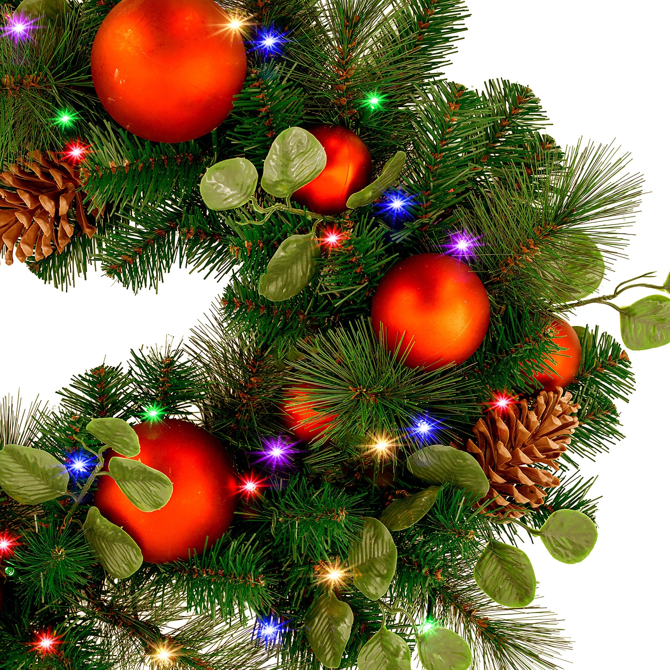 Christabelle 2.74m Sable Fir Christmas Garland Pre Lit Multi Function LED Timer Mantel Staircase Xmas Decoration Home