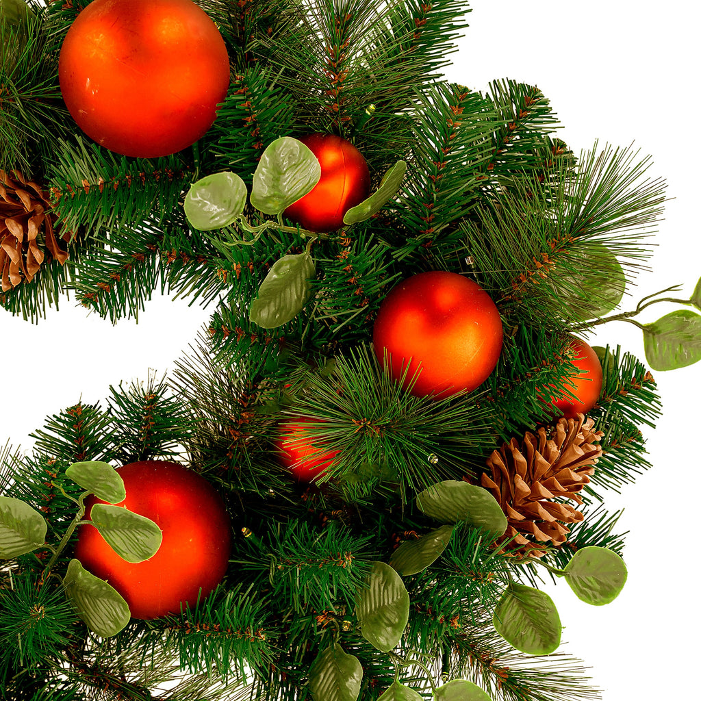 Christabelle 2.74m Sable Fir Christmas Garland Pre Lit Multi Function LED Timer Mantel Staircase Xmas Decoration Home