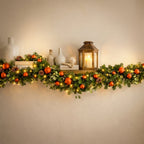 Christabelle 2.74m Sable Fir Christmas Garland Pre Lit Multi Function LED Timer Mantel Staircase Xmas Decoration Home