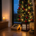 Christabelle 1.2m 4ft Sable Fir Potted Christmas Tree Pre Lit Multi Function LED Artificial Indoor Xmas Decor Home