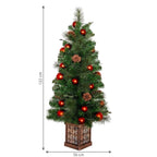 Christabelle 1.2m 4ft Sable Fir Potted Christmas Tree Pre Lit Multi Function LED Artificial Indoor Xmas Decor Home