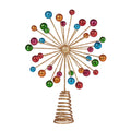 Christabelle Christmas Tree Topper Glittery Baubles Gold Decoration Multi-Colour Ornaments