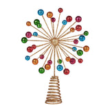 Christabelle Christmas Tree Topper Glittery Baubles Gold Decoration Multi-Colour Ornaments