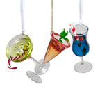 Christabelle 3 Glass Cocktail Christmas Ornaments Assorted Novelty 13cm Xmas Tree Decorations Hanging Baubles
