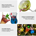 Christabelle 3 Glass Cocktail Christmas Ornaments Assorted Novelty 13cm Xmas Tree Decorations Hanging Baubles