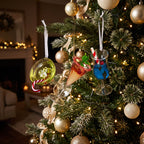 Christabelle 3 Glass Cocktail Christmas Ornaments Assorted Novelty 13cm Xmas Tree Decorations Hanging Baubles