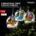 Christabelle 3 Glass Dome Christmas Ornaments Dinosaur Novelty Figures 11cm Xmas Tree Decorations Hanging Baubles