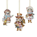 Christabelle 3 Victorian Animal Christmas Ornaments Assorted Whimsical 10cm Xmas Tree Decorations Hanging Baubles